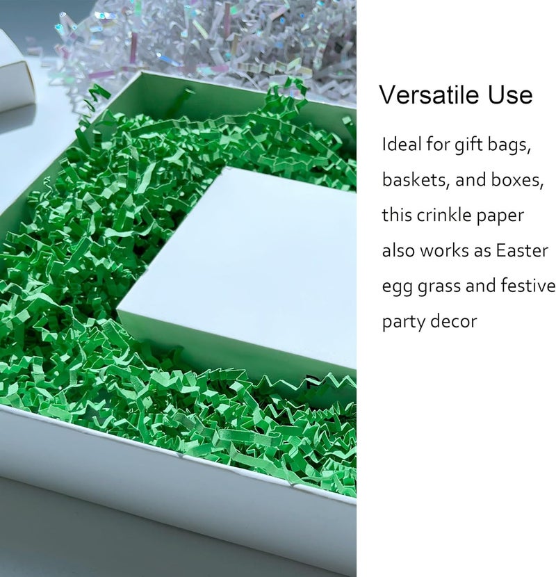 MARSROAM 2 LB Green Crinkle Paper Filler for Gift Basket Easter Egg Grass - Image 3